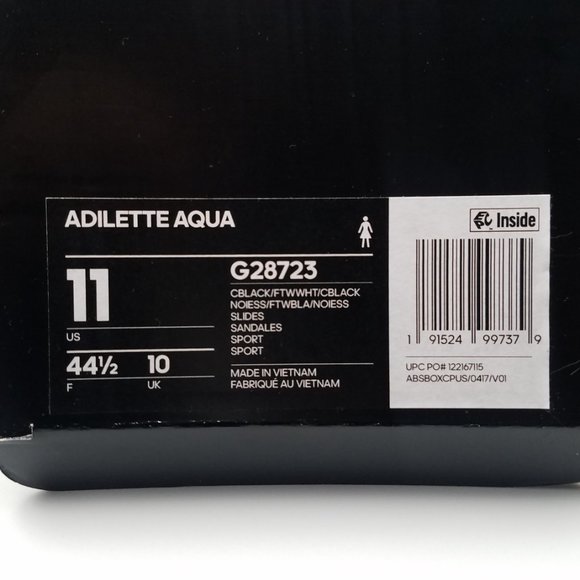 NEW Women's 11 (Men's 10) Adidas Adilette Aqua Slides in Black - Picture 8 of 8